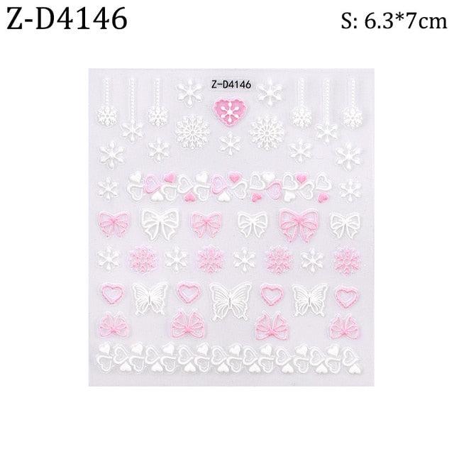 5D Sweater Nail Sticker Acrylic Engraved Winter Charm Designs Beauty Cloth Christmas Patterns Nails Art Decoration Tools Nail Art Stickers Decor Tip Transfer Nail Decals Sticker For Pretty Girl Self-Adhesive Nail Decals Designer Nail Stickers