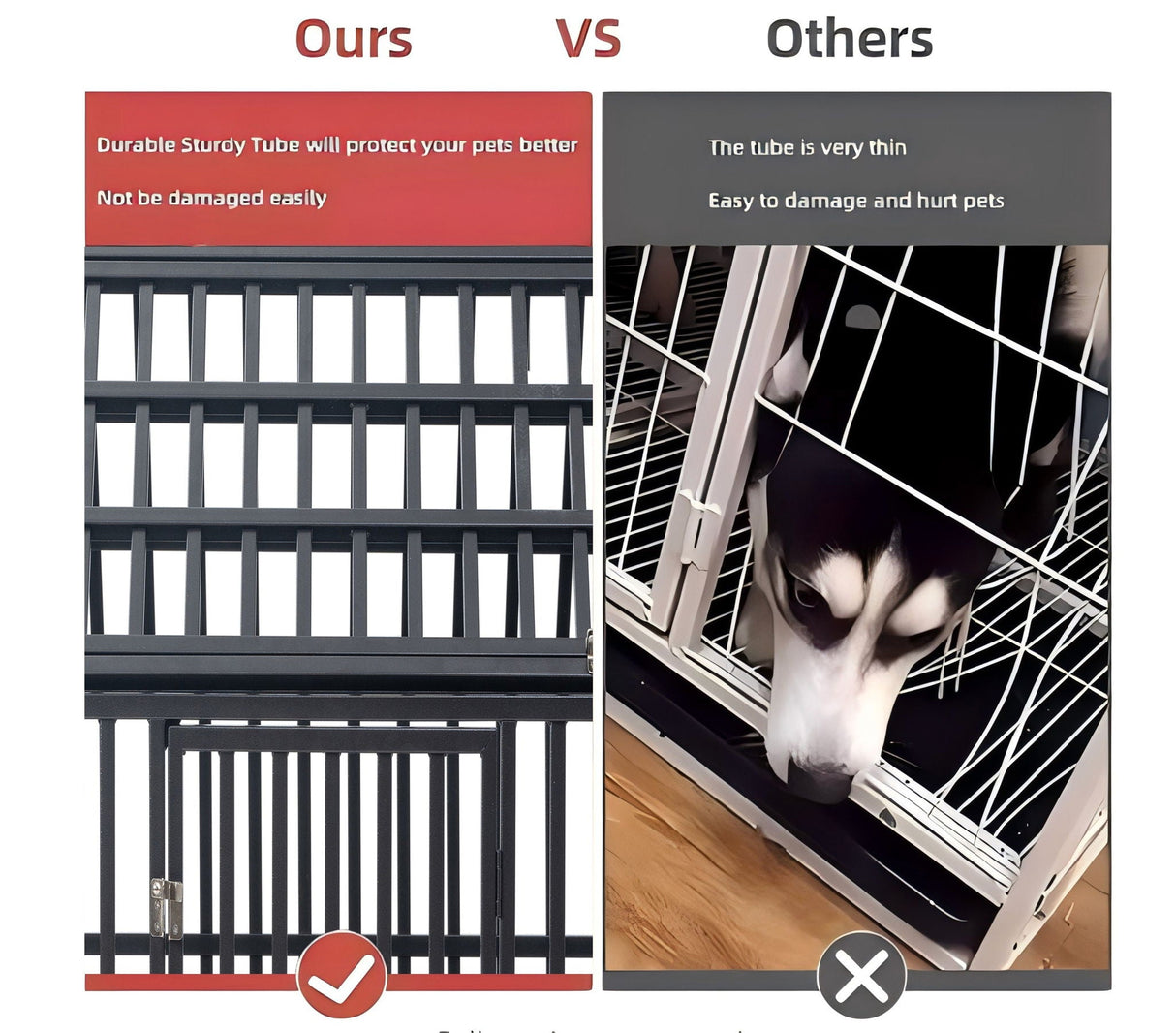 Heavy Duty Dog Cage Pet Crate With Roof & Window On Roof - Black by Couch.com