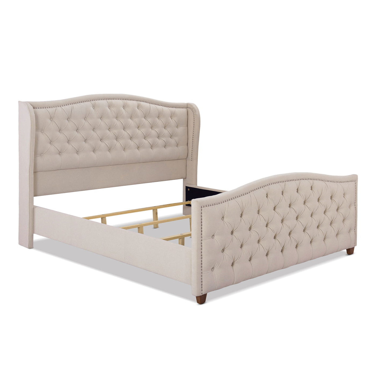 Marcella - Upholstered Shelter Headboard Bed Set by Couch.com