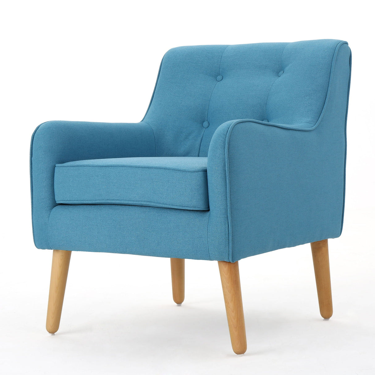 Modern Arm Chair With Tufted Back And Wooden Legs by Couch.com