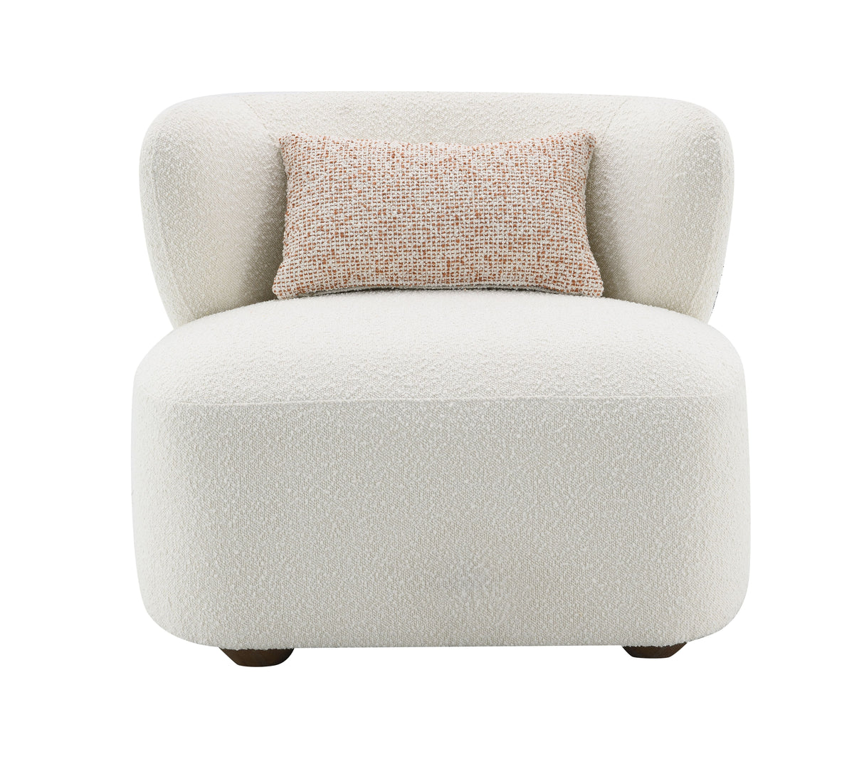 Darius - Boucle Accent Chair With Toss Pillow - Beige by Couch.com