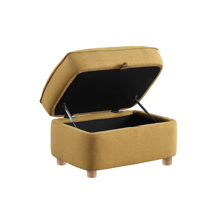 Huckleberry - Linen Accent Chair With Storage Ottoman And Folding Side Table by Couch.com