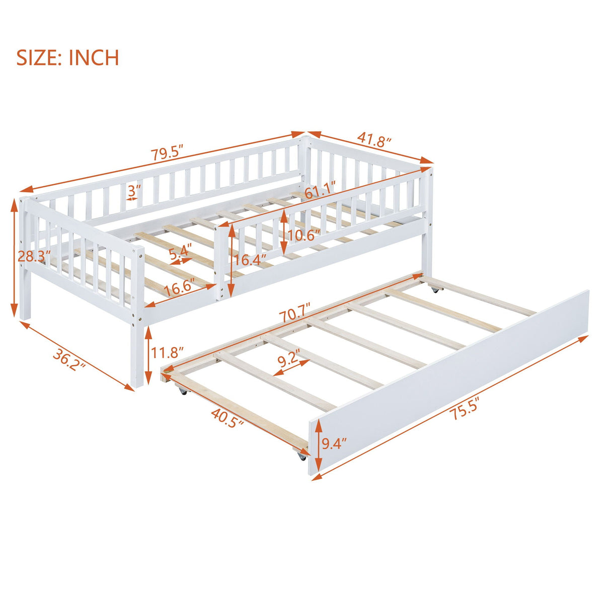 Multi Functional Wooden Daybed Bed