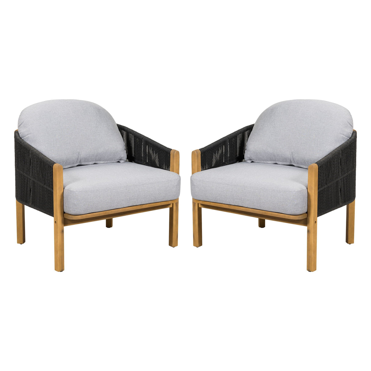 Grotta Outdoor Wood Club Chair Set of 2