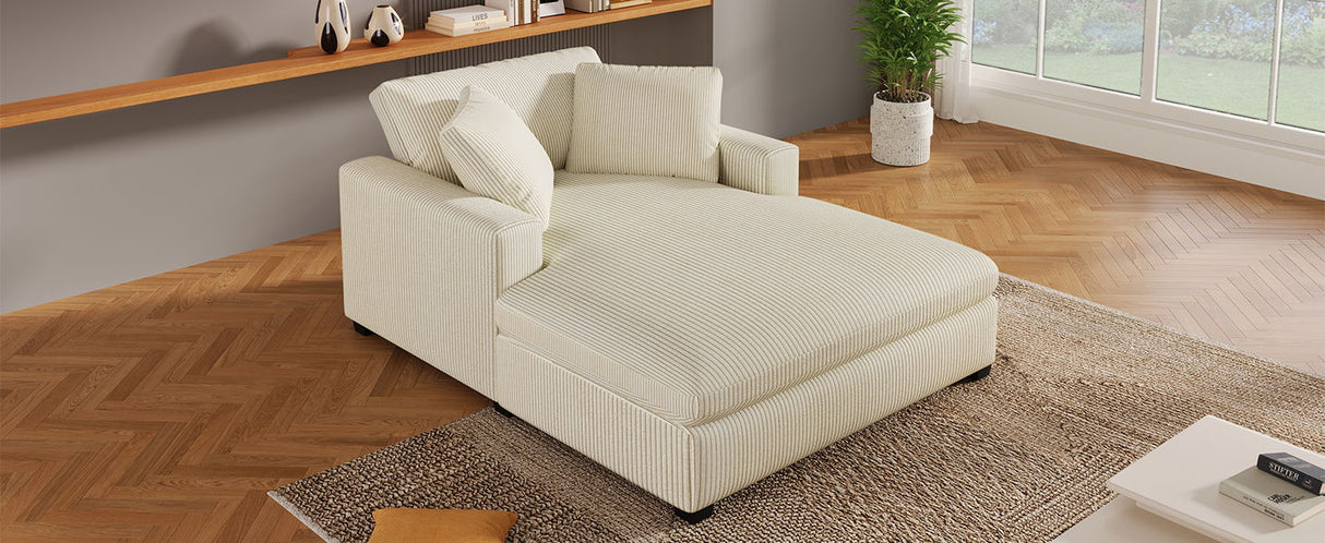 Oversized Chaise, Lounge Chair Classic Design, Soft Fabric, Durable Frame With Solid Wood Legs by Couch.com