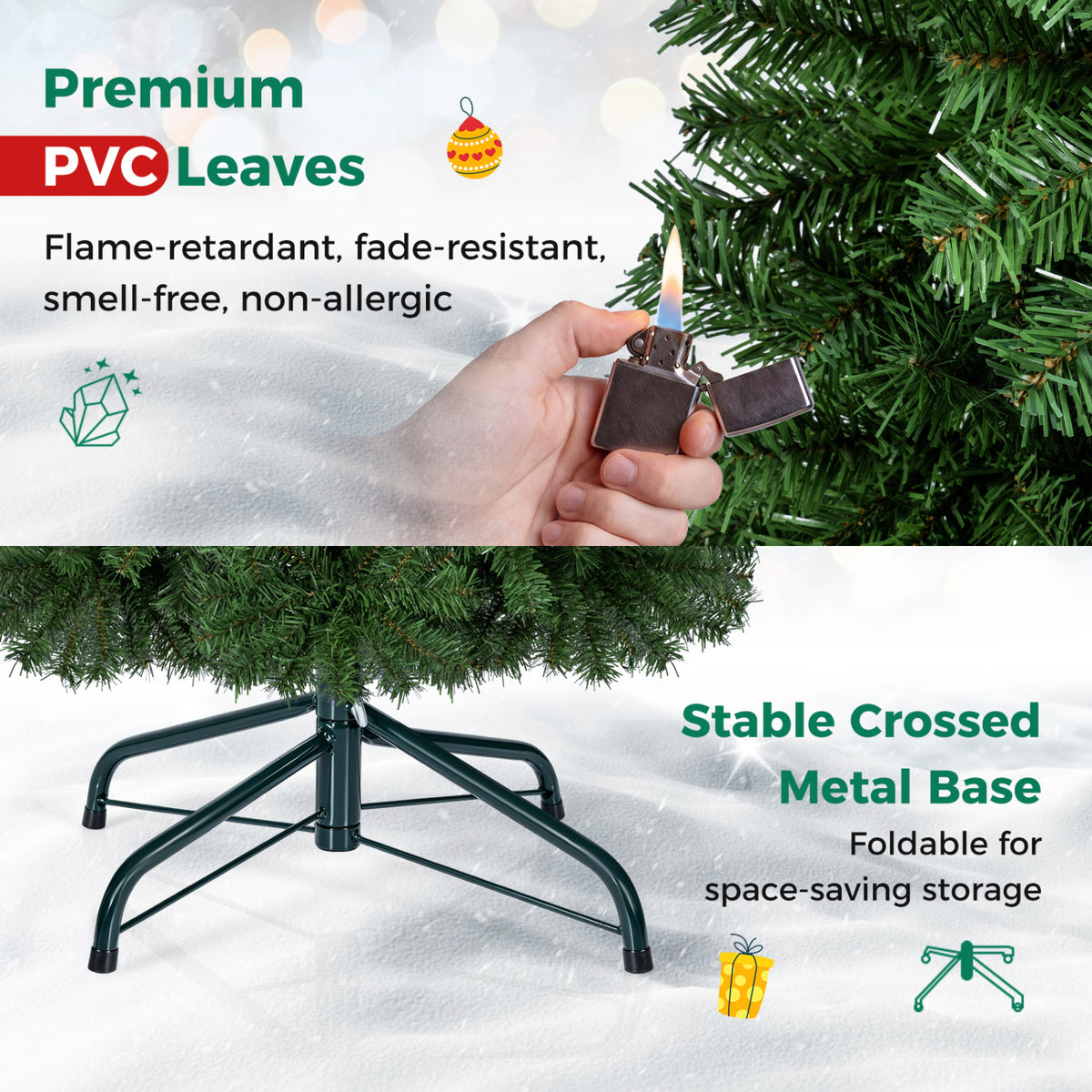 5ft Automatic Christmas Tree with 519 Full PVC Branch Tips