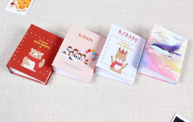5inch 13.5*9.5cm Photo Album Cartoon Cute Picture Storage Frame 100 Sheets Interleaf Type Memo Scrapbook Paper Baby Family Scrapbook Albums Creative Children Memory DIY Book Gift