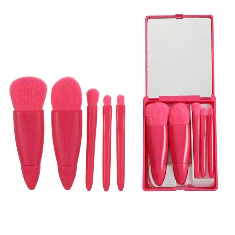 5PCS Soft Fluffy Makeup Brushes Set With Mirror