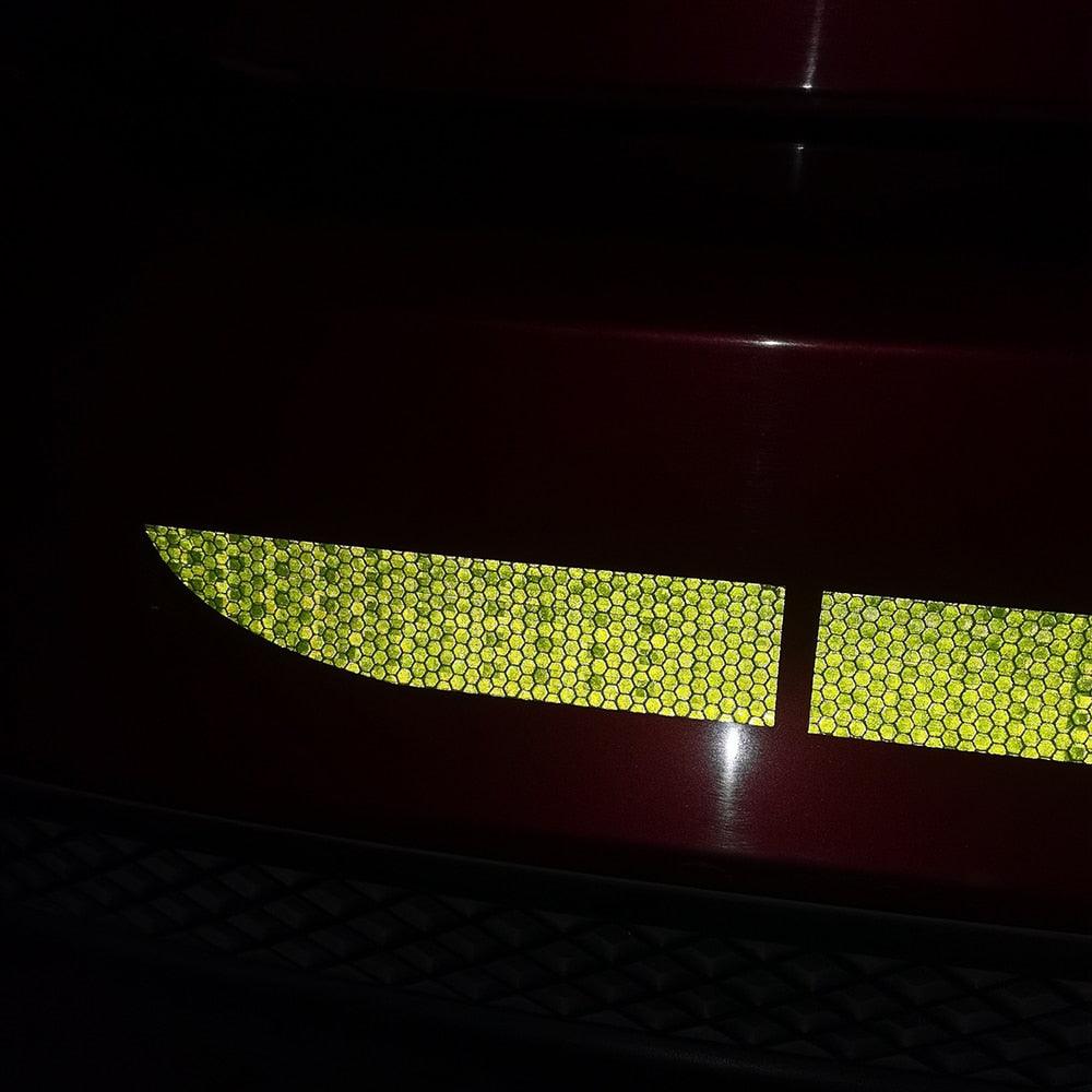 5pcs/set Car Reflectance Reflector Sticker Auto Strong Reflective Stickers Car Body Trunk Exterior Auto Accessories Reflective Tape Reflex Reflective Stickers Car Trunk Reflective Stickers Night Visibility Reflective Decal Waterproof Exterior Warning