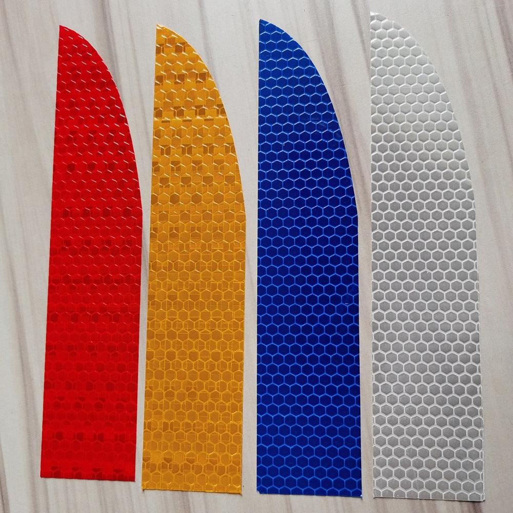 5pcs/set Car Reflectance Reflector Sticker Auto Strong Reflective Stickers Car Body Trunk Exterior Auto Accessories Reflective Tape Reflex Reflective Stickers Car Trunk Reflective Stickers Night Visibility Reflective Decal Waterproof Exterior Warning