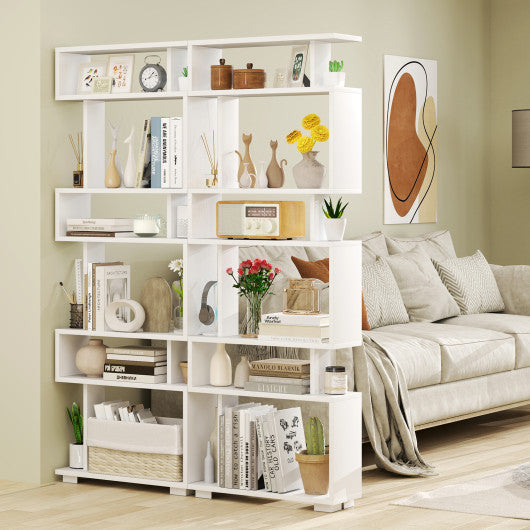 6-Tier Bookcase with Anti-Tipping Kit-White