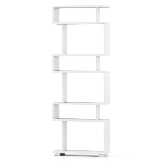 6-Tier Bookcase with Anti-Tipping Kit-White