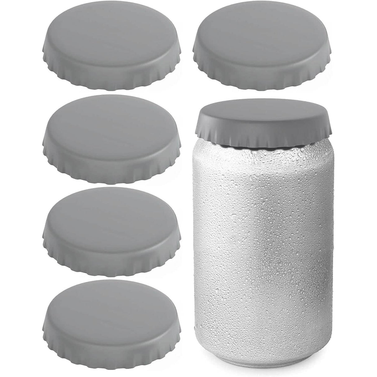 6-Pack: Silicone Can Lids Fits Standard Soda Cans