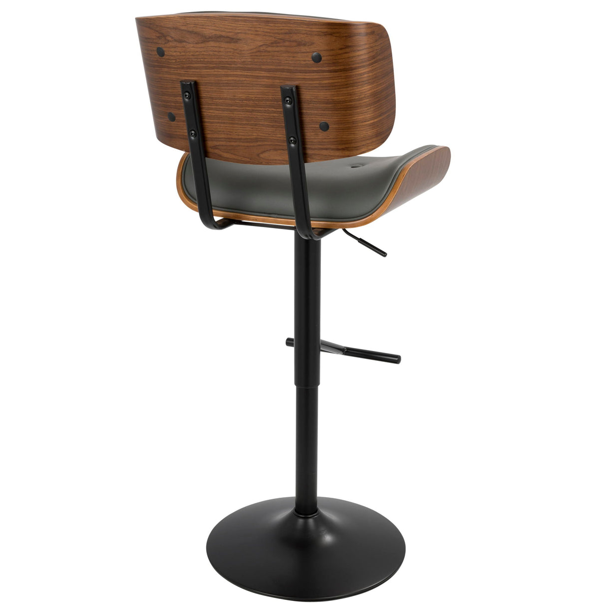 Lombardi - Mid Century Modern Adjustable Barstool With Swivel With Straight T Footrest (Set of 3) by Couch.com