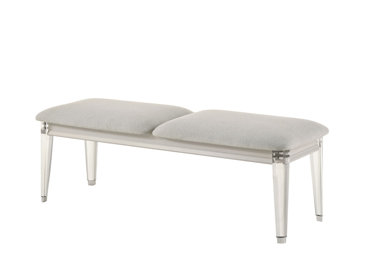 Laveda - Boucle Bench - Light Gray / White by Couch.com