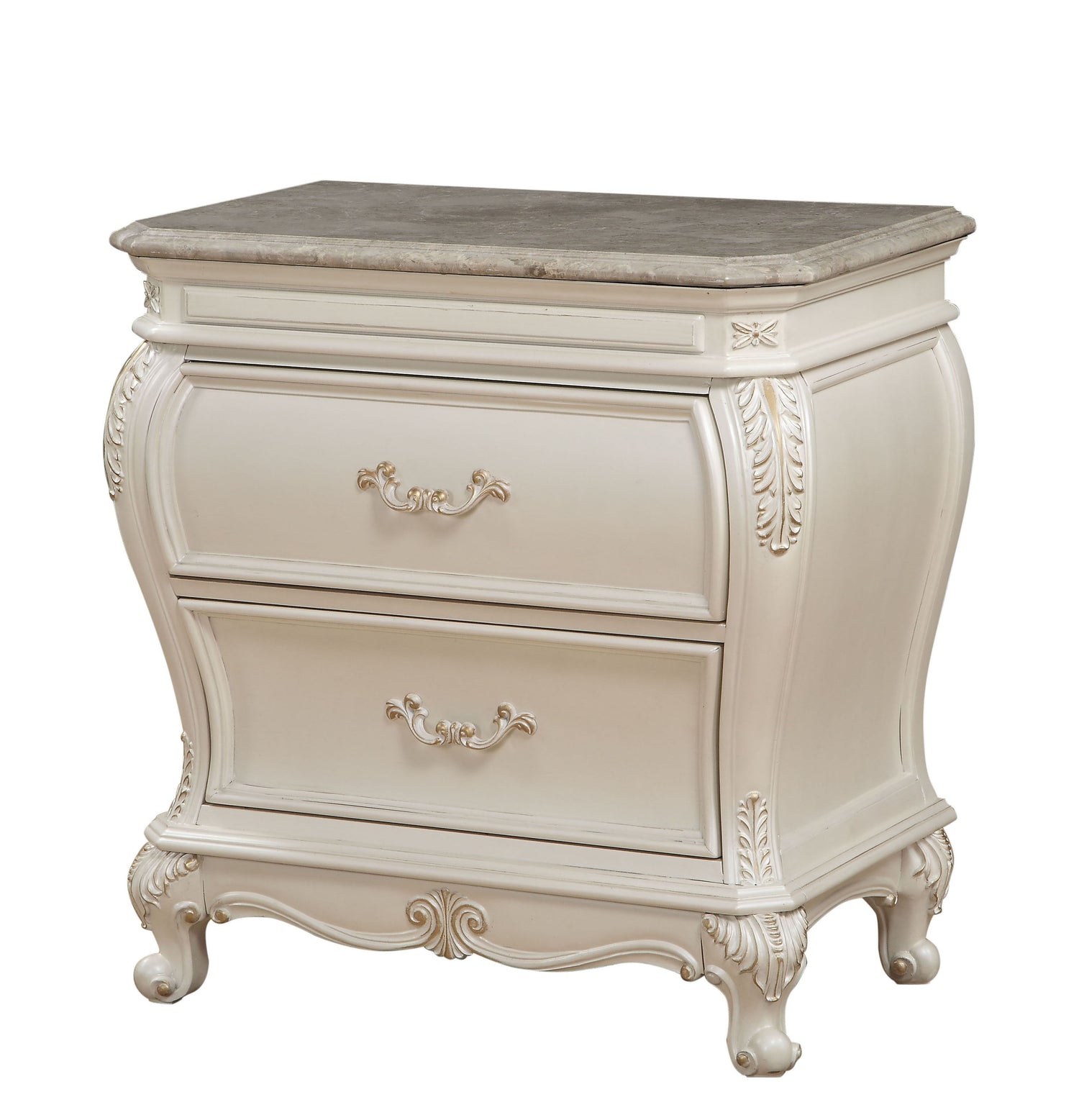 Chantelle - Nightstand With Granite Top - White by Couch.com