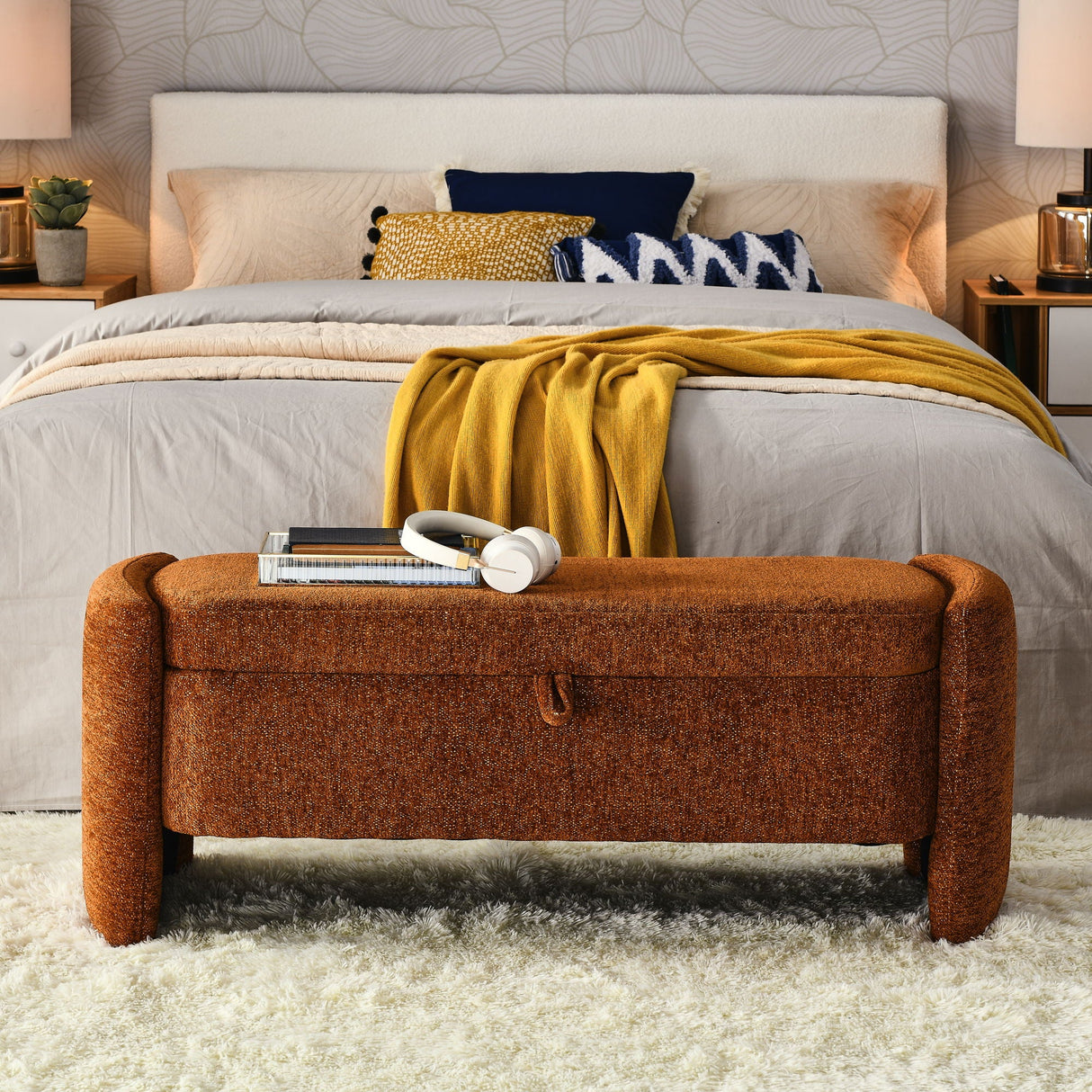 Oval Ottoman Storage Bench Chenille Bench With Large Storage Space For The Living Room, Entryway And Bedroom by Couch.com