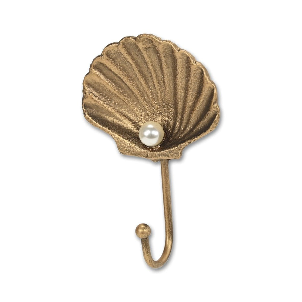 4" Gold Cast Iron Seashell Wall Hook