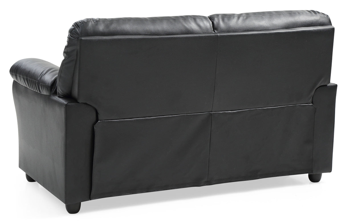 Chic Padded Love Seat For Modern Living - Black by Couch.com