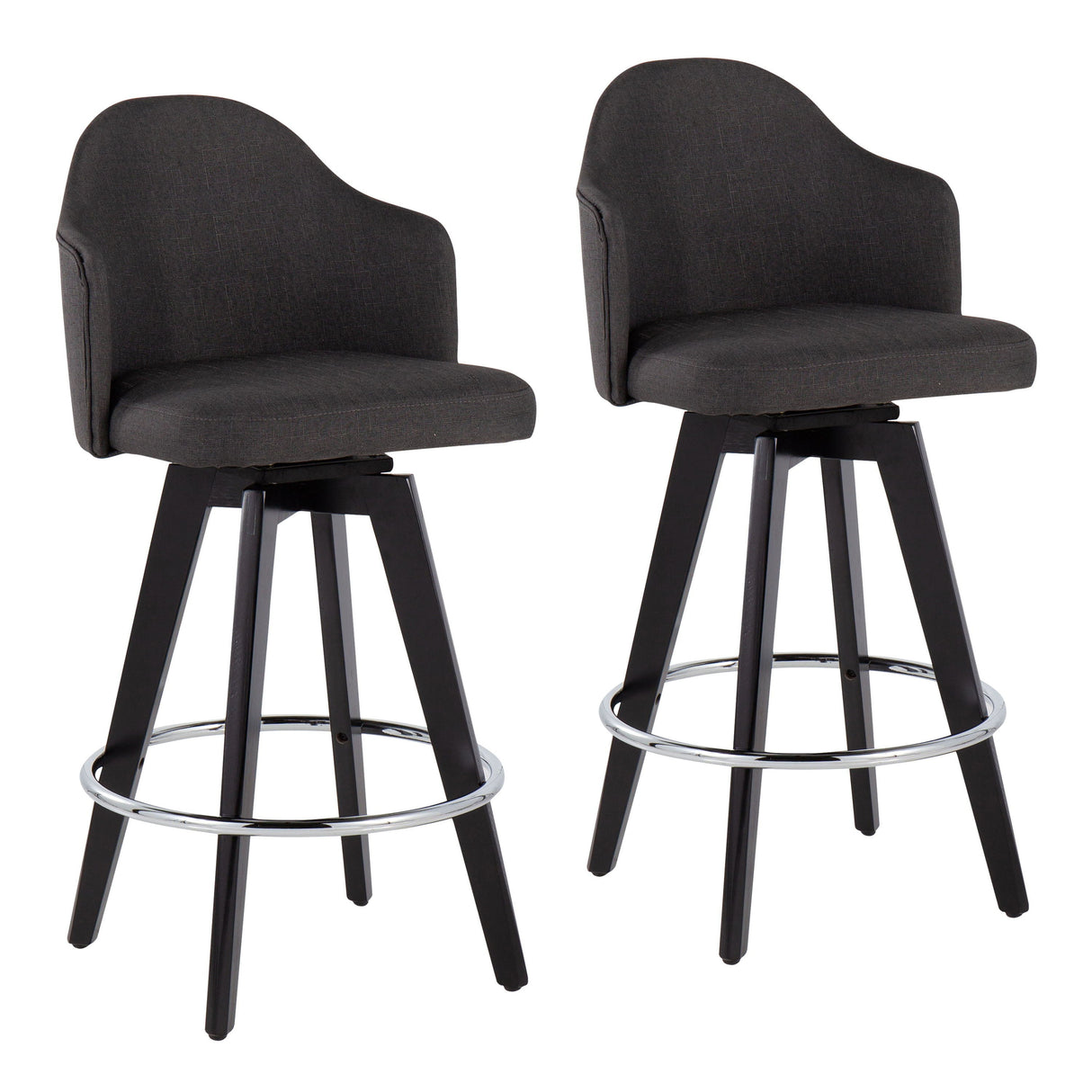 Ahoy - Contemporary Fixed Height Counter Stool With Round Footrest (Set of 2) by Couch.com