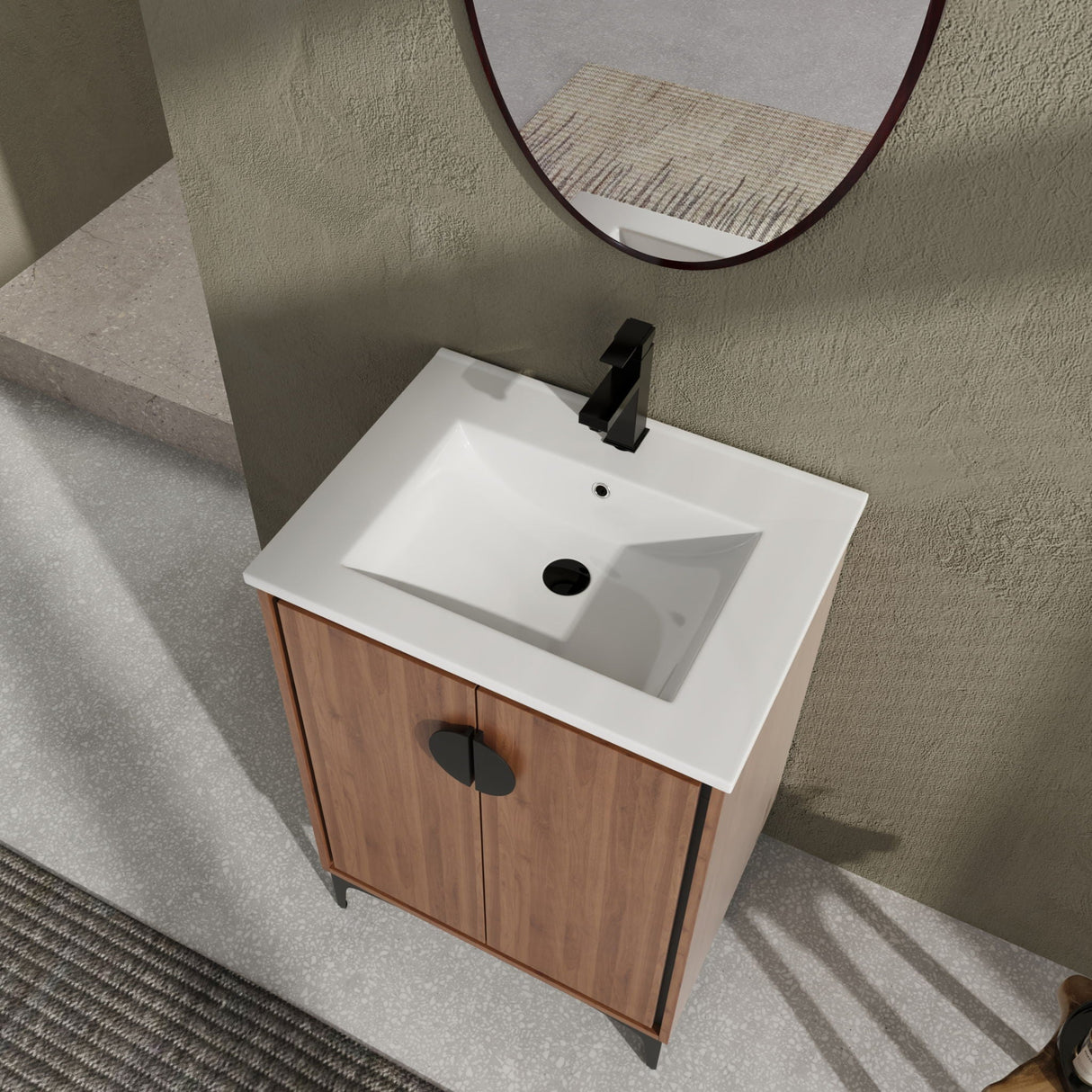 Modern Bathroom Vanity With Top Sink, Engineered Wood Storage Cabinet by Couch.com