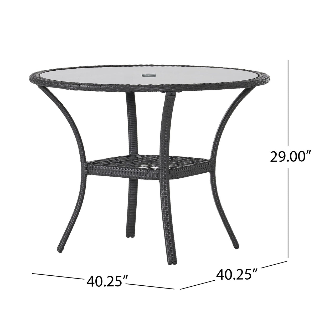 Bistro Table With Iron Frame And Glass Top - Gray by Couch.com