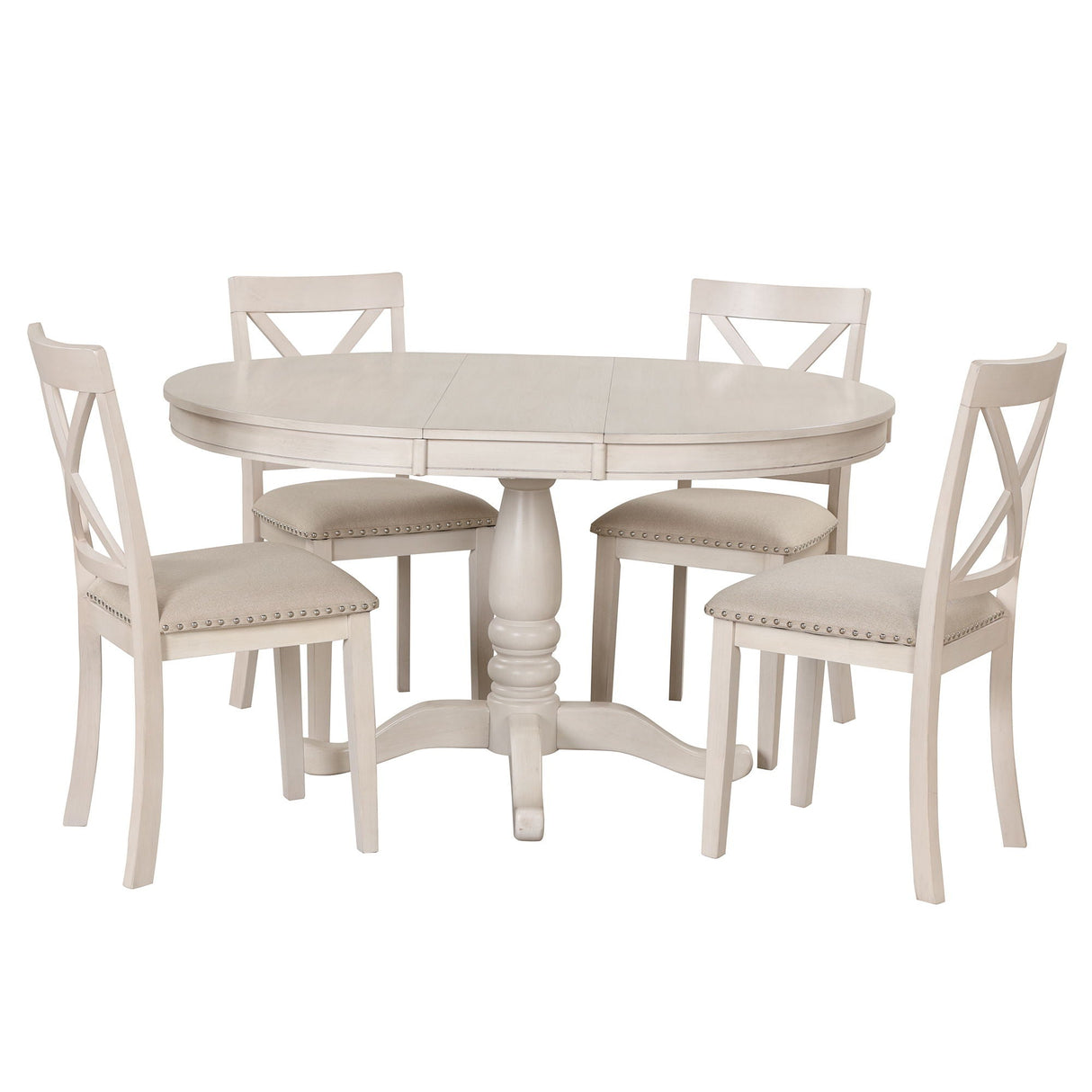 Modern Dining Table Set For 4, Round Table And 4 Kitchen Room Chairs, 5 Piece Kitchen Table Set For Dining Room, Dinette, Breakfast Nook by Couch.com