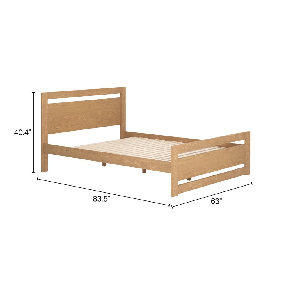 Brown Wood Queen Bed Frame