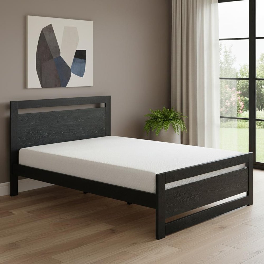 Black Wood Queen Bed Frame