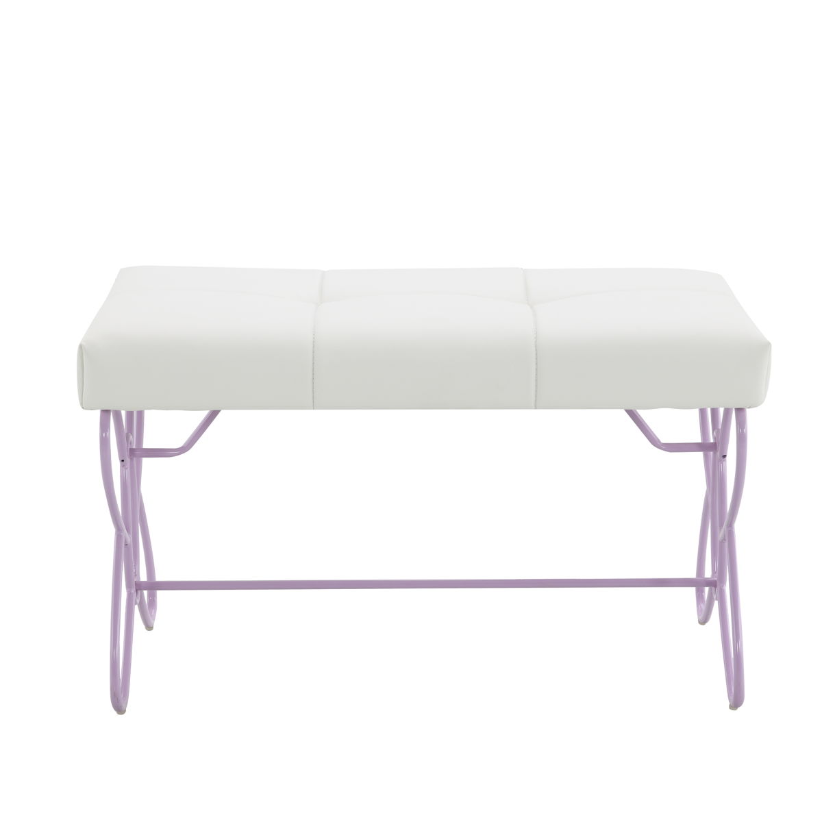 Priya II - Synthetic Leather Purple Bench - Purple / White by Couch.com