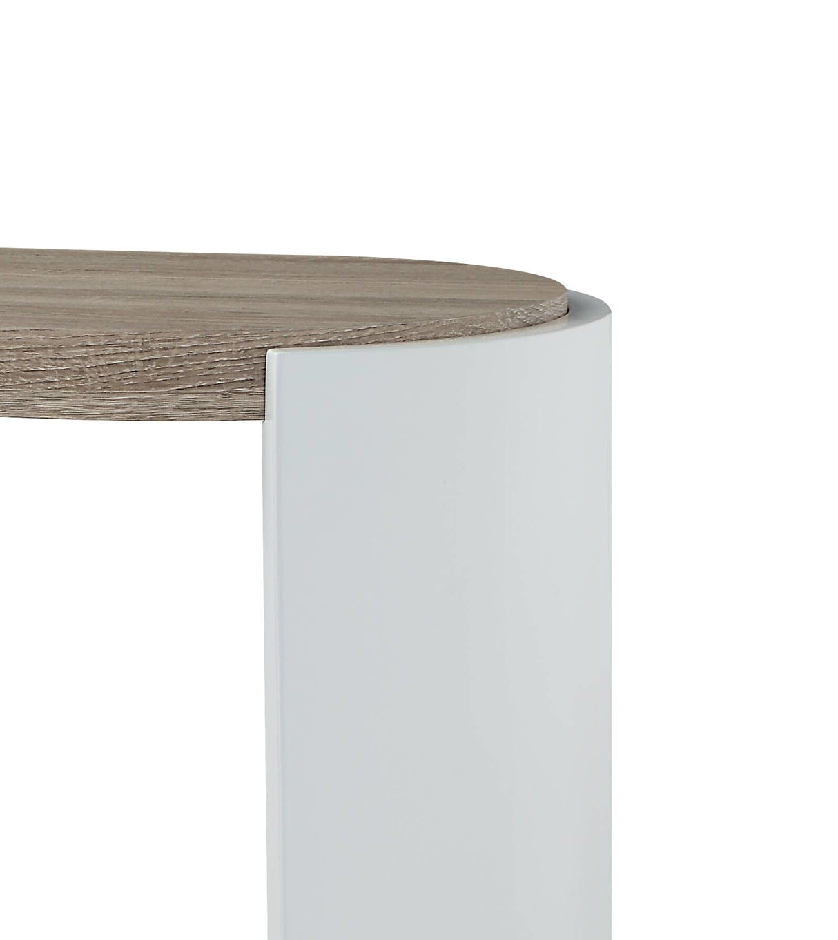 Zoma - High Gloss Sofa Table - Oak / White by Couch.com