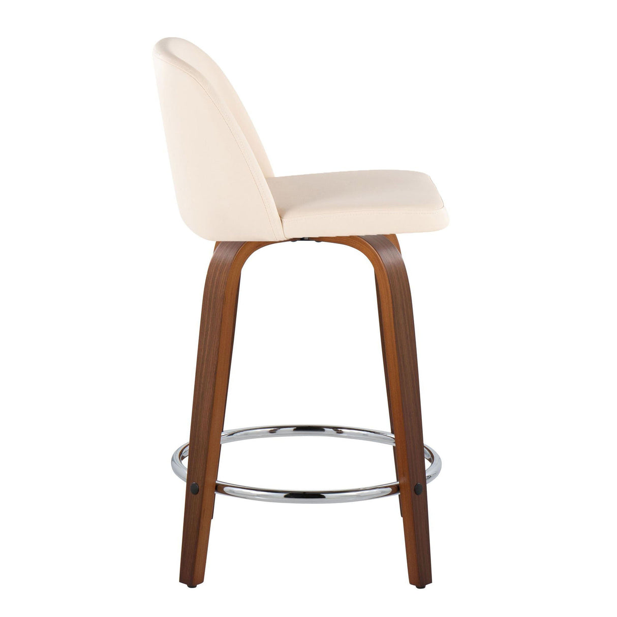 Toriano - Mid Century Modern Fixed Height Counter Stool With Swivel With Round Footrest (Set of 2) by Couch.com