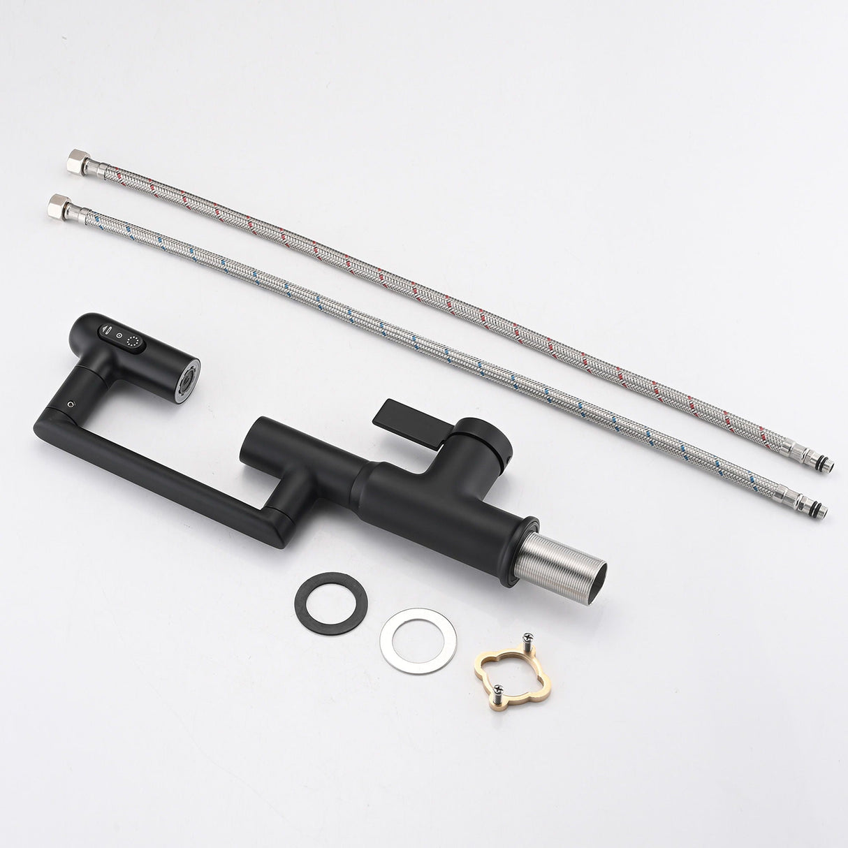 Bathroom Sink Faucet With Spray Function, Temperature Display, Anti Skid Switch, Hot & Cold, 360° Rotary by Couch.com