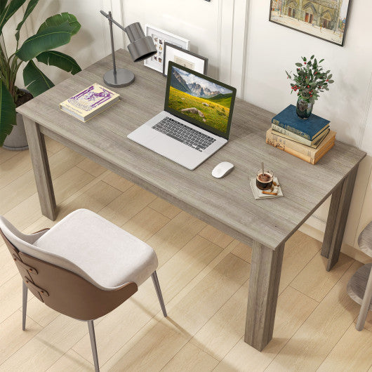 63 Inch Rectangular Modern Dining Kitchen Table-Light Gray