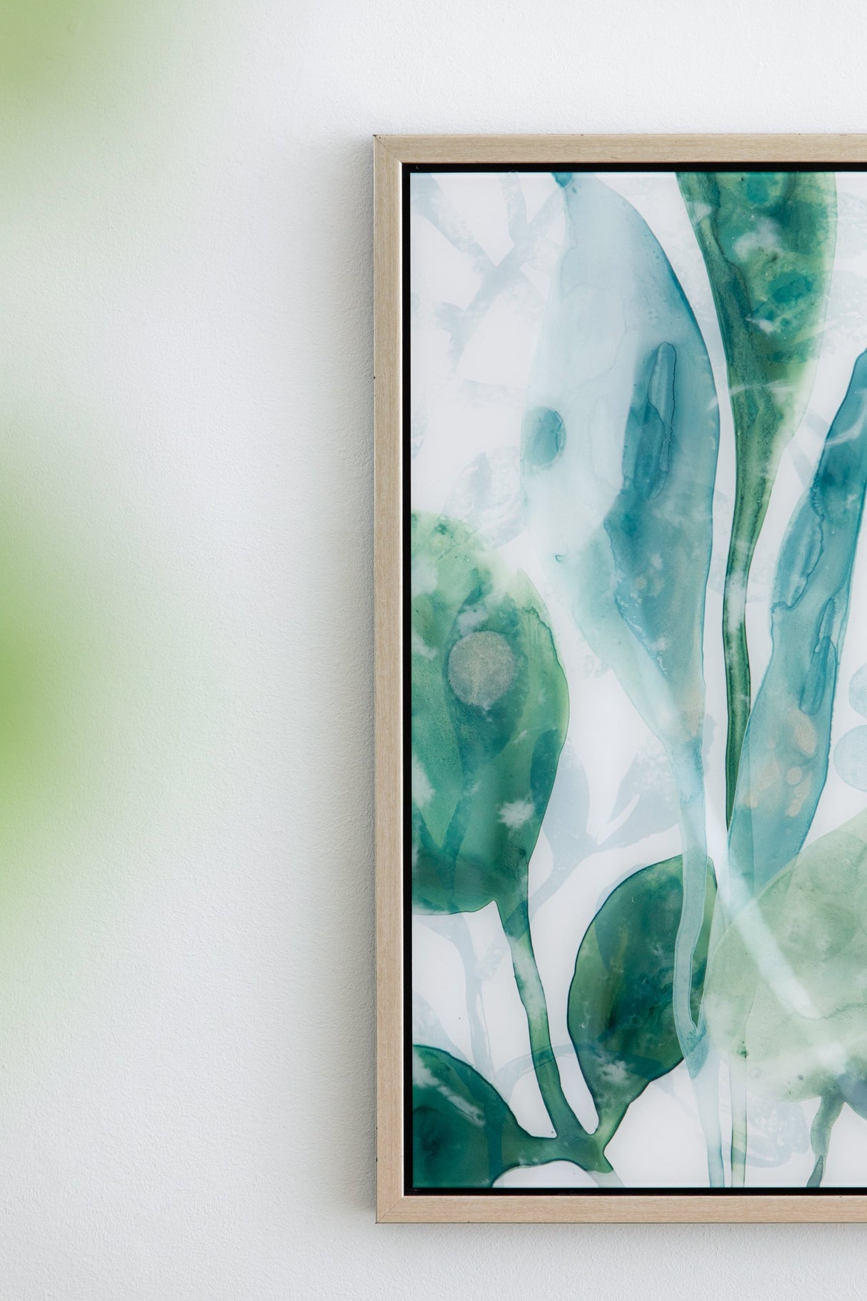 Sylvan Serenity™ — Set of 2 Blue & Green Leaf Acrylic Prints
