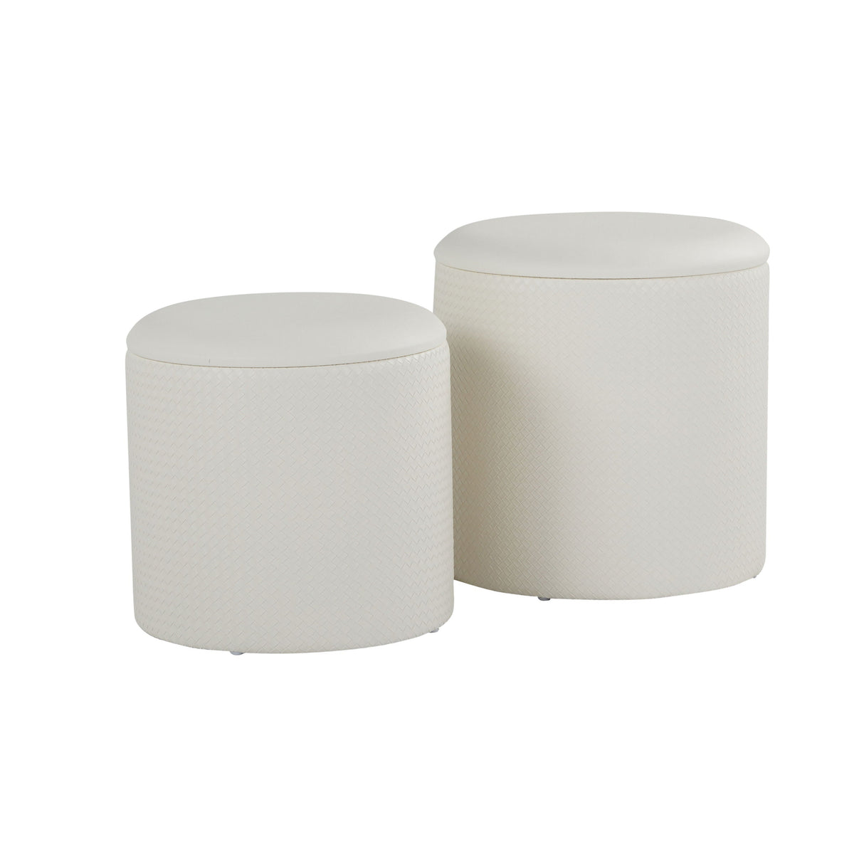 Maverick - Contemporary Nesting Ottoman Set With - Cream by Couch.com