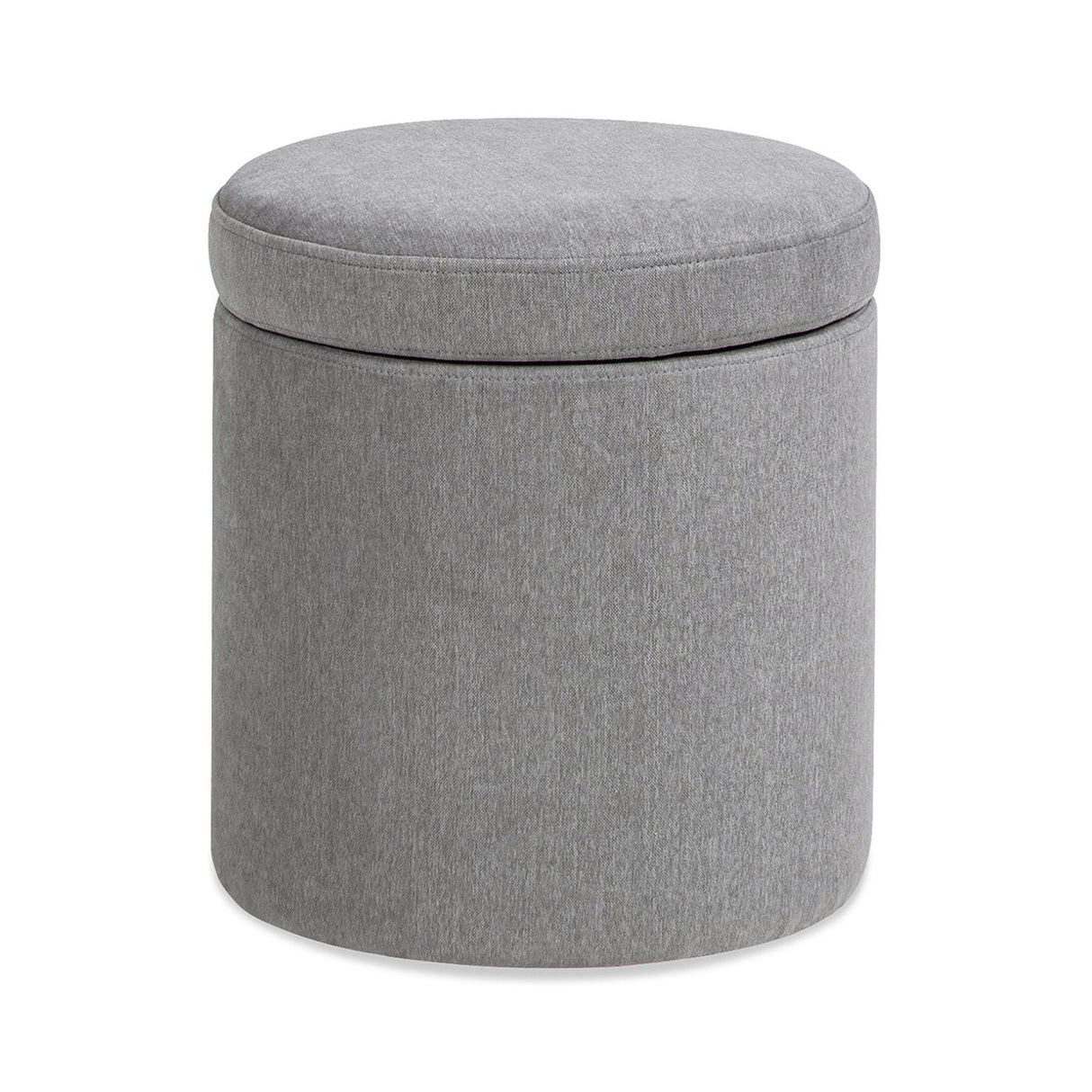 Brandy - Round Upholstered Storage Ottoman With Leather Accent by Couch.com