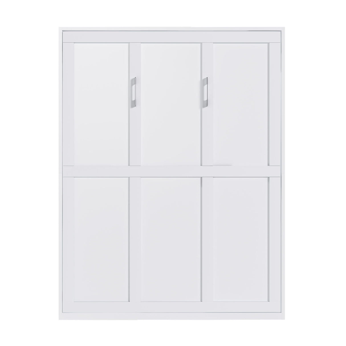 Queen Murphy Bed, Foldable Wall Bed, Space Saving Design For Bedrooms - White