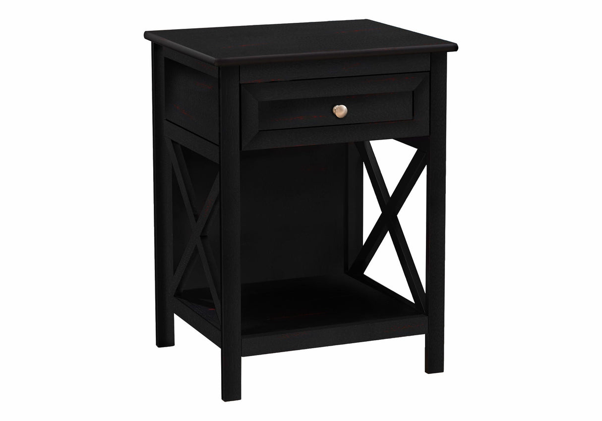 Accent End Table, 2 Tier, Storage Drawer, Transitional Style by Couch.com
