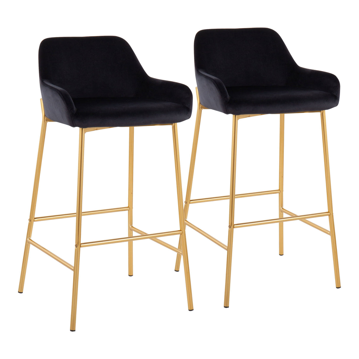 Daniella - Contemporary / Glam Fixed Height Bar Stool (Set of 2) by Couch.com