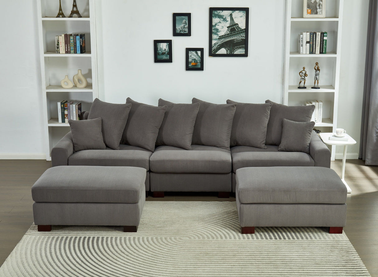 5 Seater Oversized Convertible L & U Shaped Couch by Couch.com