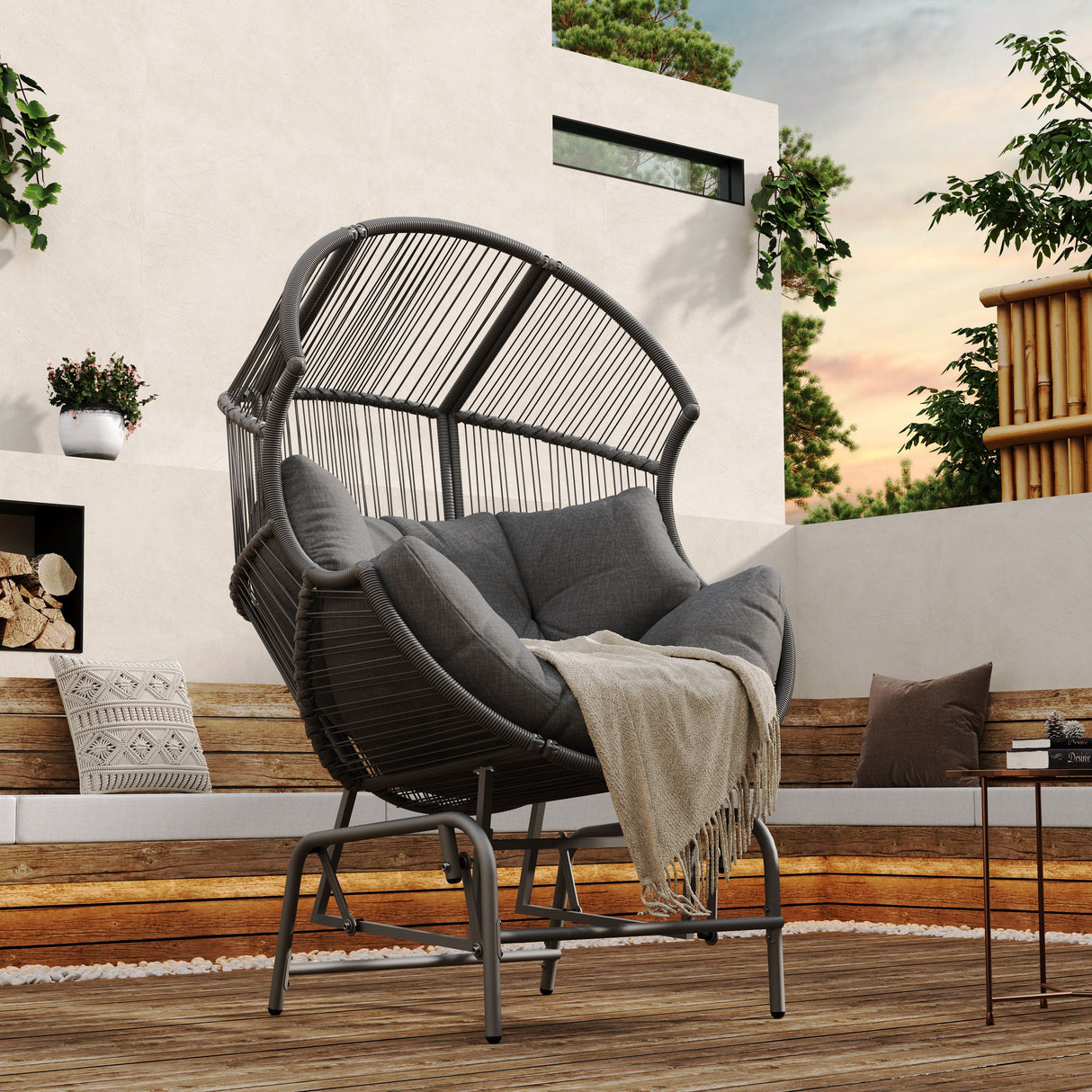 Palos - Outdoor Wicker Glider Chair by Couch.com