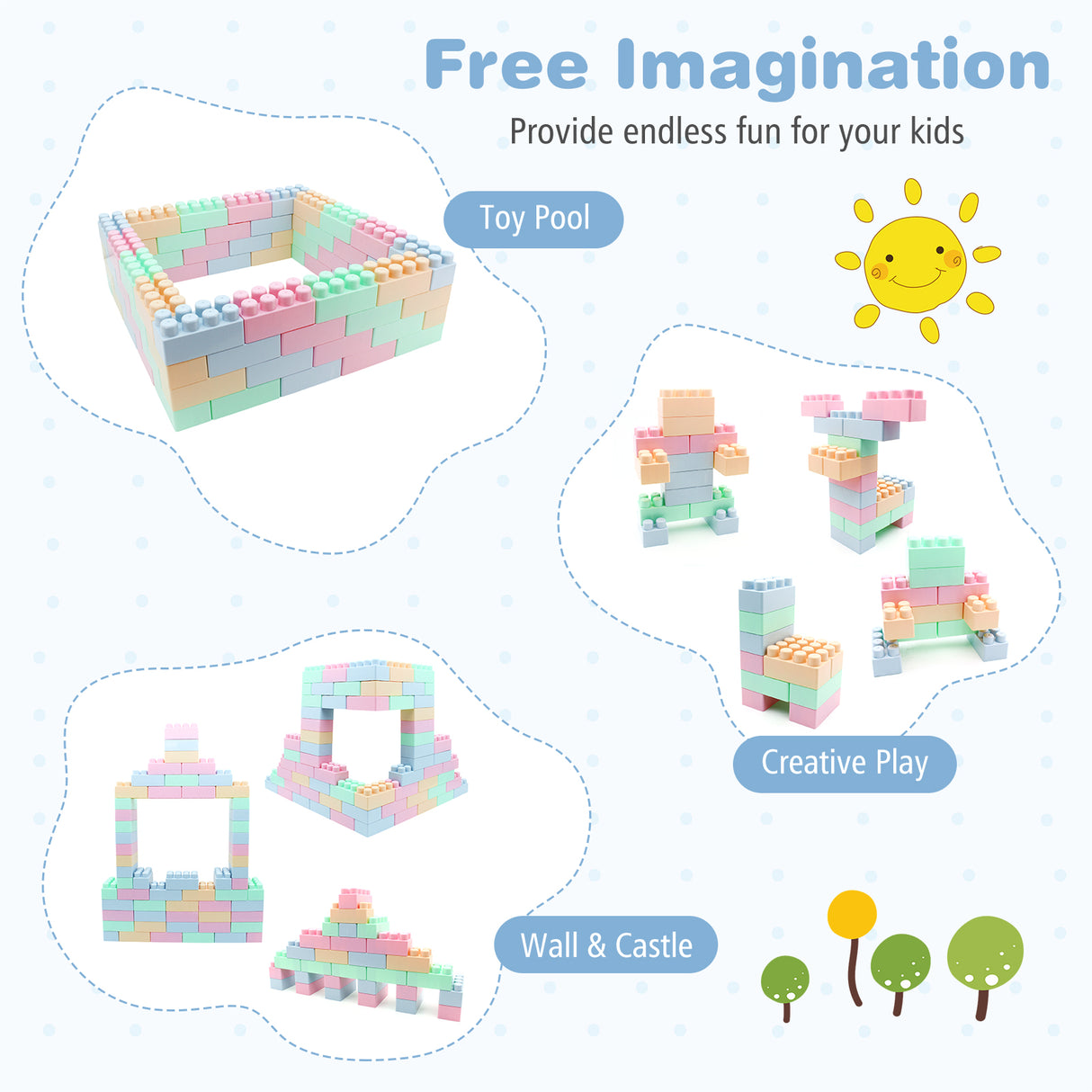 64 pcs Building Blocks for Toddlers Educational Toy