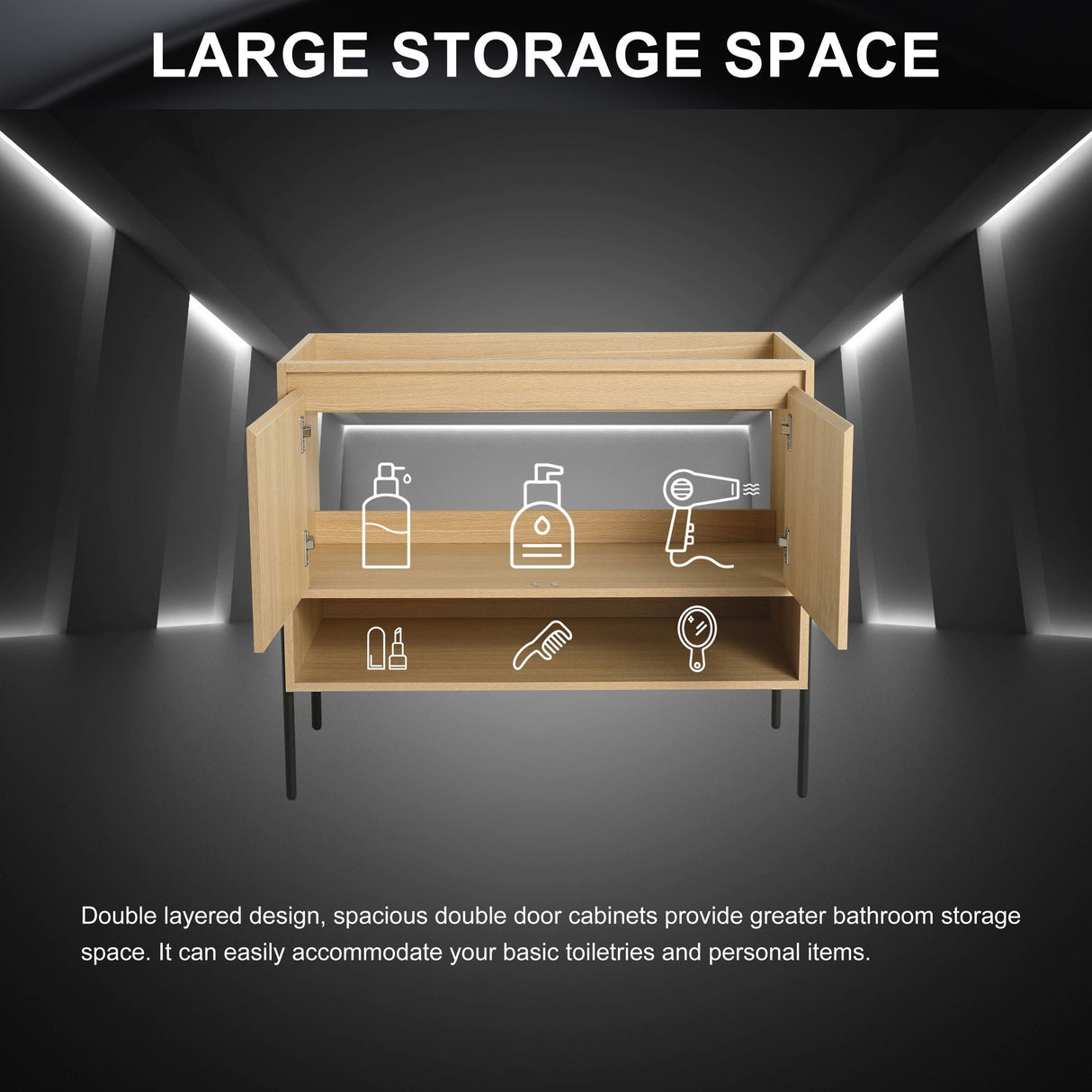 Modern Freestanding Bathroom Vanity With Soft Close Cabinet Doors by Couch.com