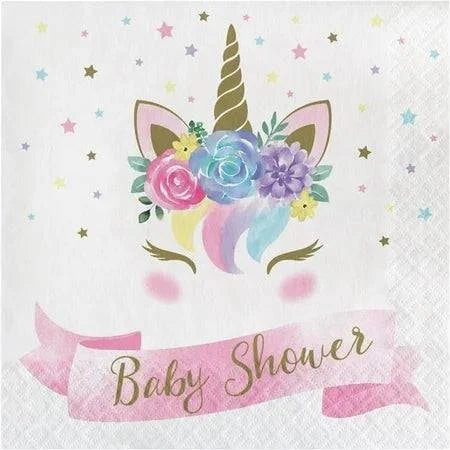 6.5" Lunch Napkins - Unicorn Baby Shower (16ct) - Creative Converting