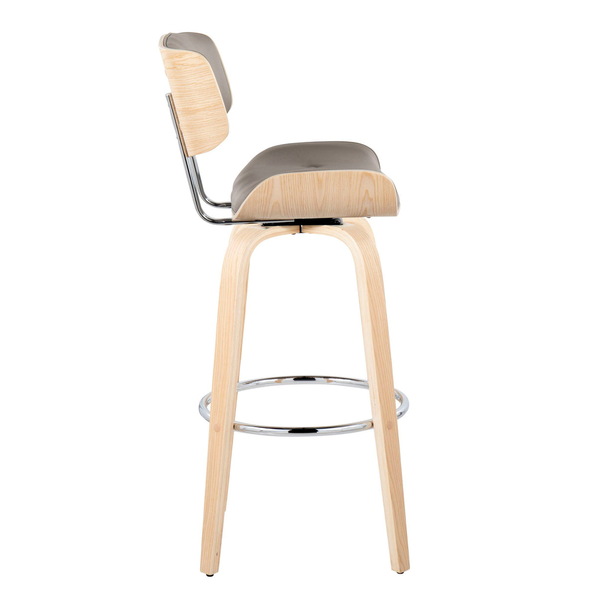 Lombardi - Mid Century Modern Fixed Height Barstool With Swivel With Round Footrest (Set of 2) by Couch.com