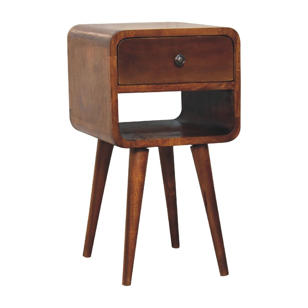 22" Chestnut Solid Wood One Drawer Nightstand