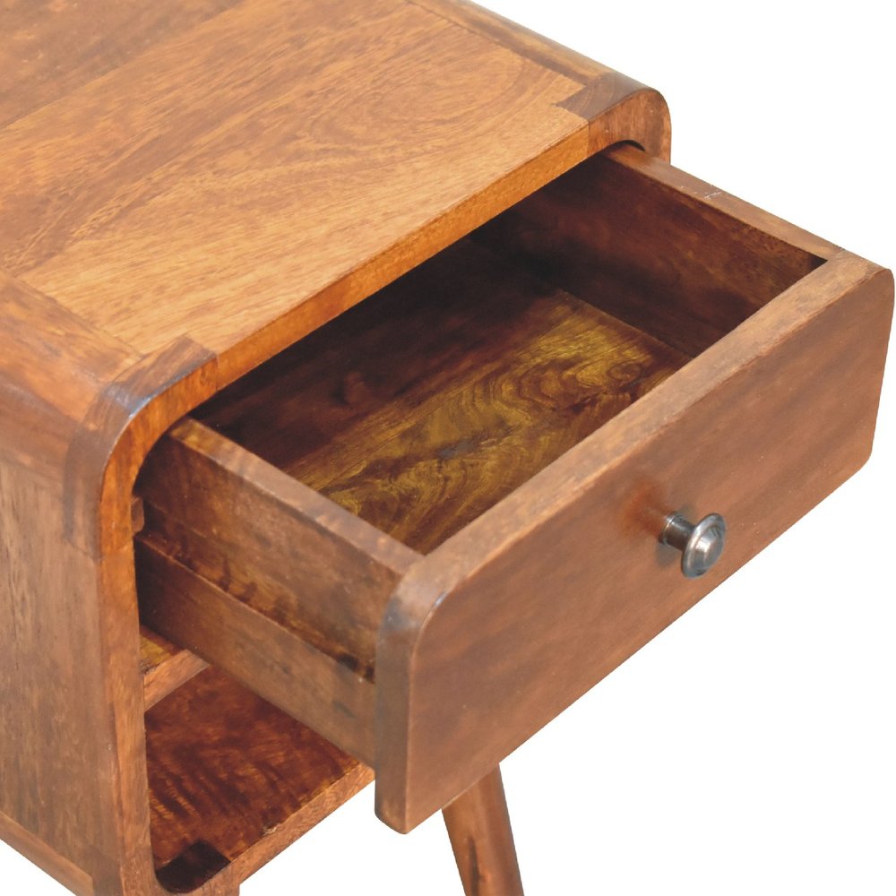 22" Chestnut Solid Wood One Drawer Nightstand