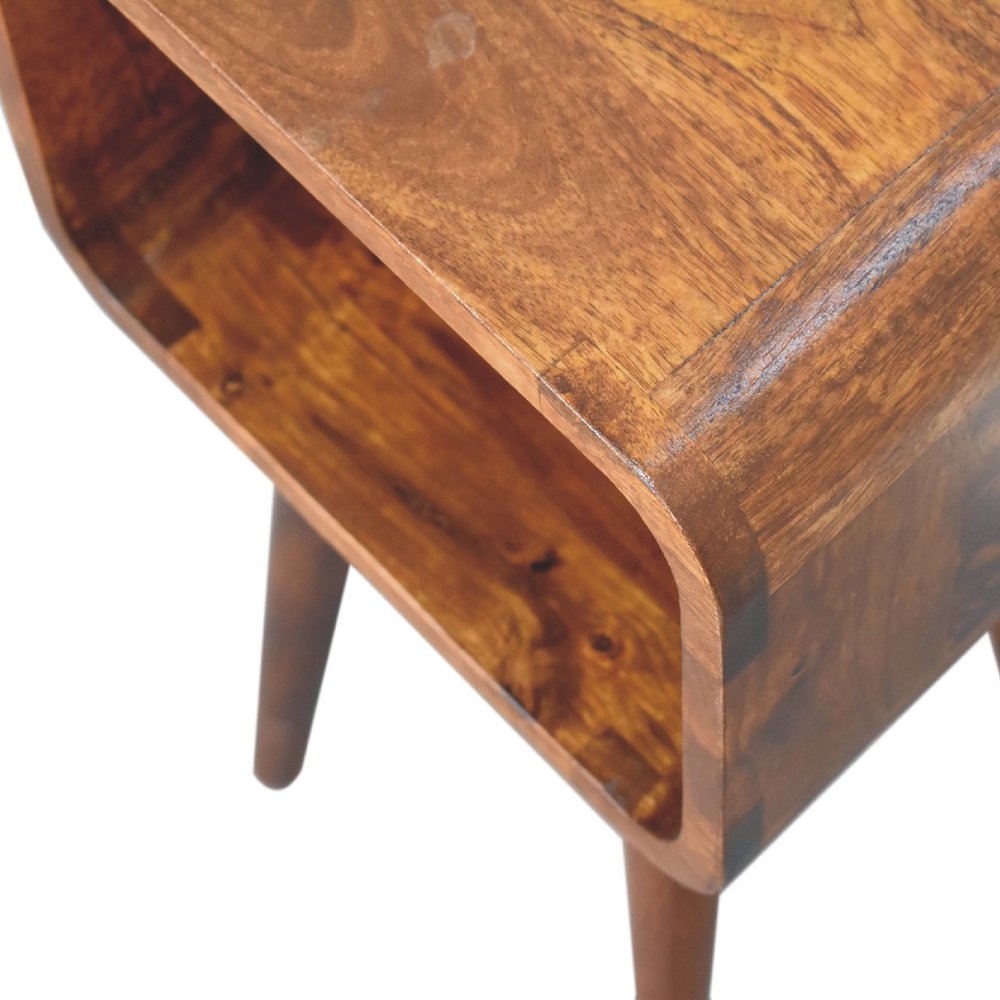 20" Chestnut Solid Wood Open Nightstand