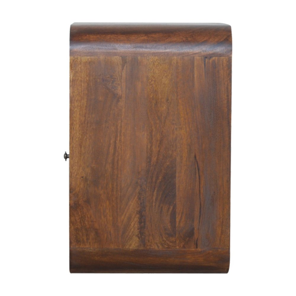 22" Brown Solid Wood One Drawer Nightstand